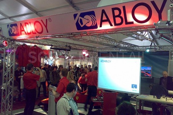 Projekční matnice - expozice Abloy, Ampér Praha